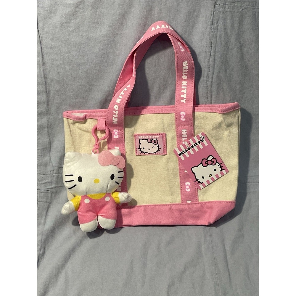 NEW Sanrio - Hello Kitty - Cute Pink Small Tote Bag Purse w/ Kitty Keychain